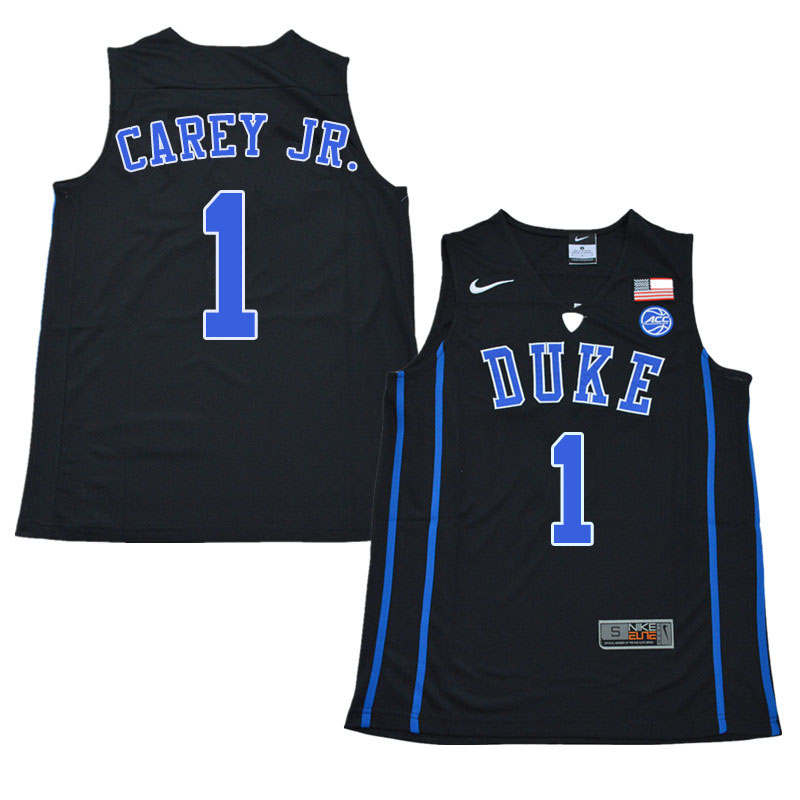 Men #1 Vernon Carey Jr. Duke Blue Devils College Basketball Jerseys Sale-Black